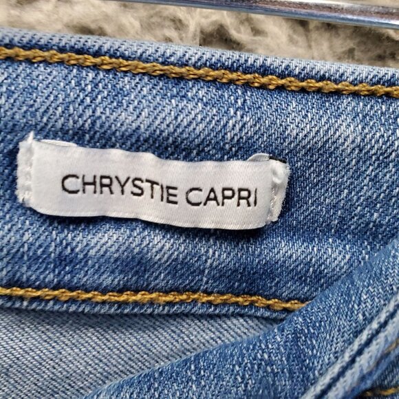 Nine West Jeans Womens Size 12 Blue Chrystie Capri Stretch Denim Cropped - Picture 3 of 13